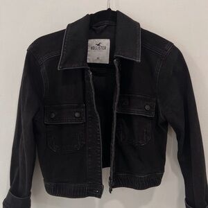 hollister cropped jean jacket